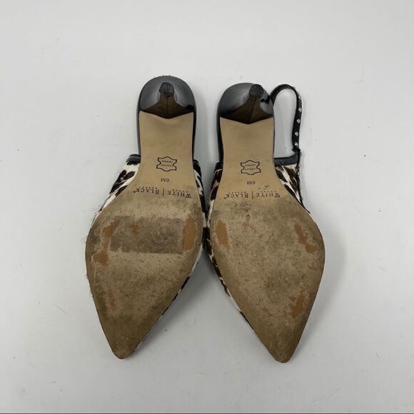 WHBM | Jacquie Calf Hair Leather Sling Back Pumps Women's Size 6 - Picture 7 of 8